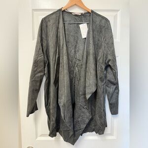 Soft Surroundings Women’s Suede Long Asymmetrical Jacket Size 2X